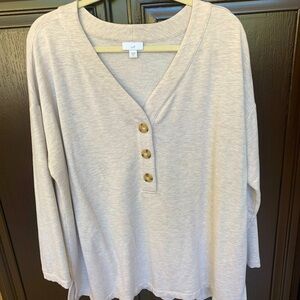 J. Jill Cream Button-Front Top